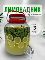 Лимонадник ГАРАЖ 3л (кран, ручка, крышка)