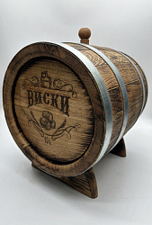 Дубовая бочка подарочная «ВИСКИ» внешний обжиг 5 л (кавказский дуб)